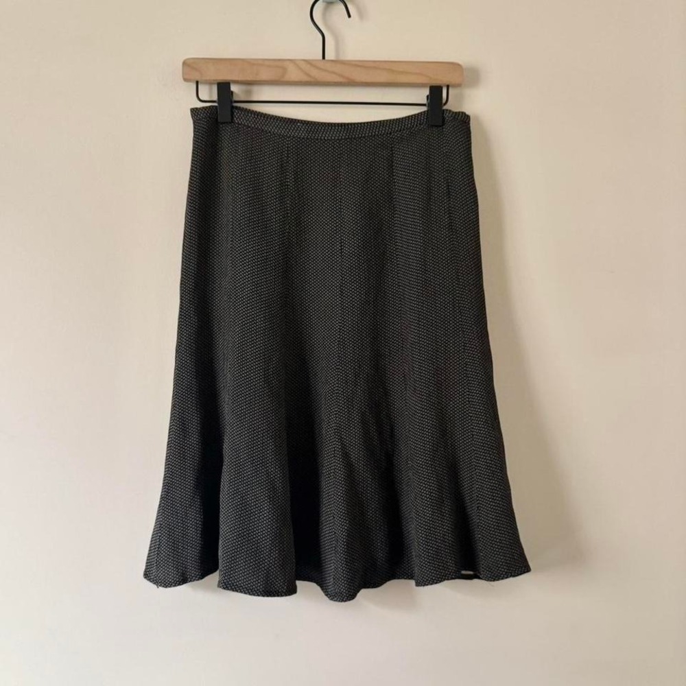 Black Tiny Flower Skirt Black Tan